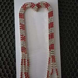 Betsey Johnson Red and Silver Heart Earrings